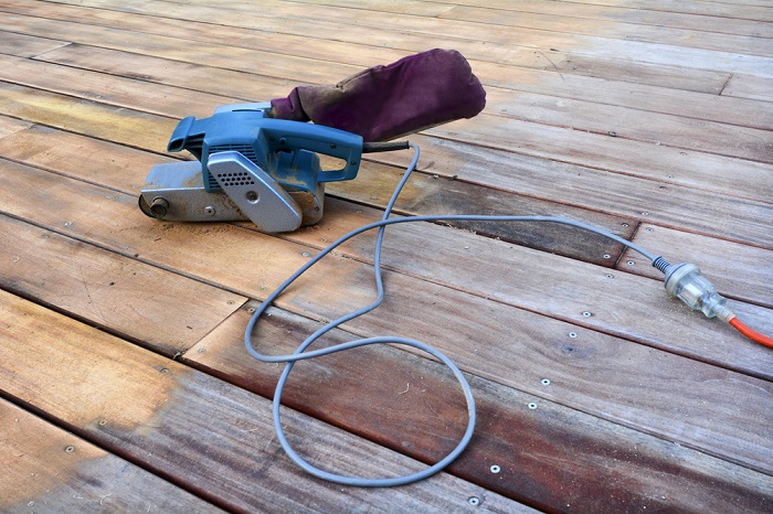 belt sander for deck restoration half sanded deck painting trends